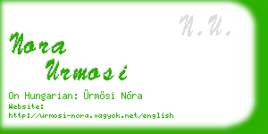 nora urmosi business card